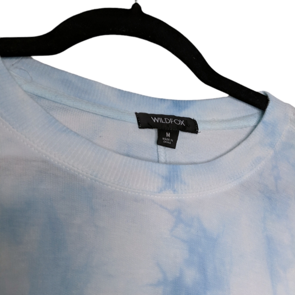 Wildfox Crystal Blue Tie Dye Pullover Long Sleeve Women's Size Medium - Picture 2 of 5